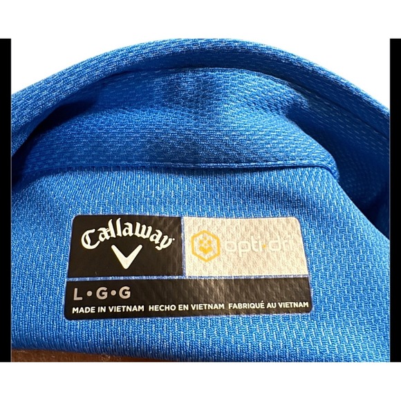 Callaway Opti Dri Men's Blue Golf Polo Shirt CRO EVANS Size LG - Picture 3 of 6